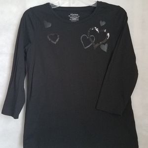 Chico's Embellished Heart Tee